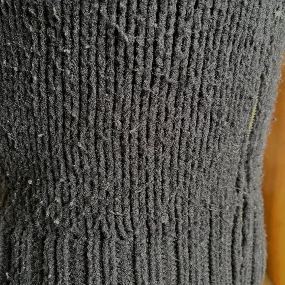 Miss Sixty Faux Fur Lined Sweater Jacket Size Medium Black Gray Wool Thermal S - Picture 5 of 11